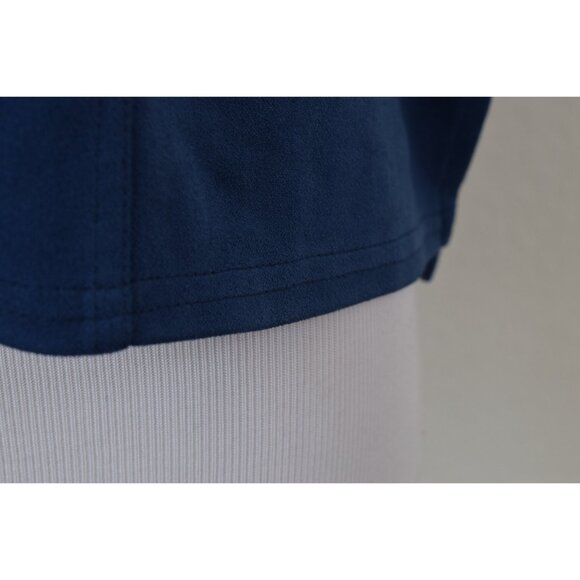 Vintage 90s‎ Blue Crop BlouseThree-Quartes Sleeves size Large - Picture 7 of 10